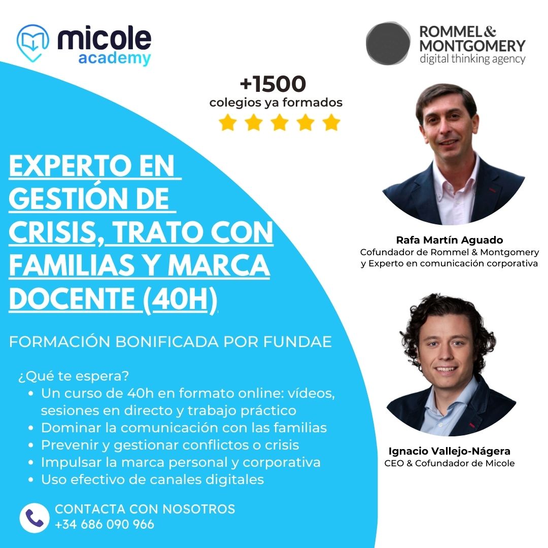 Gestión de crisis, trato con familias y marca docente